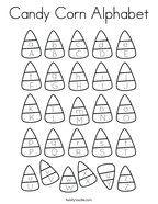 Candy Corn Alphabet Coloring Page