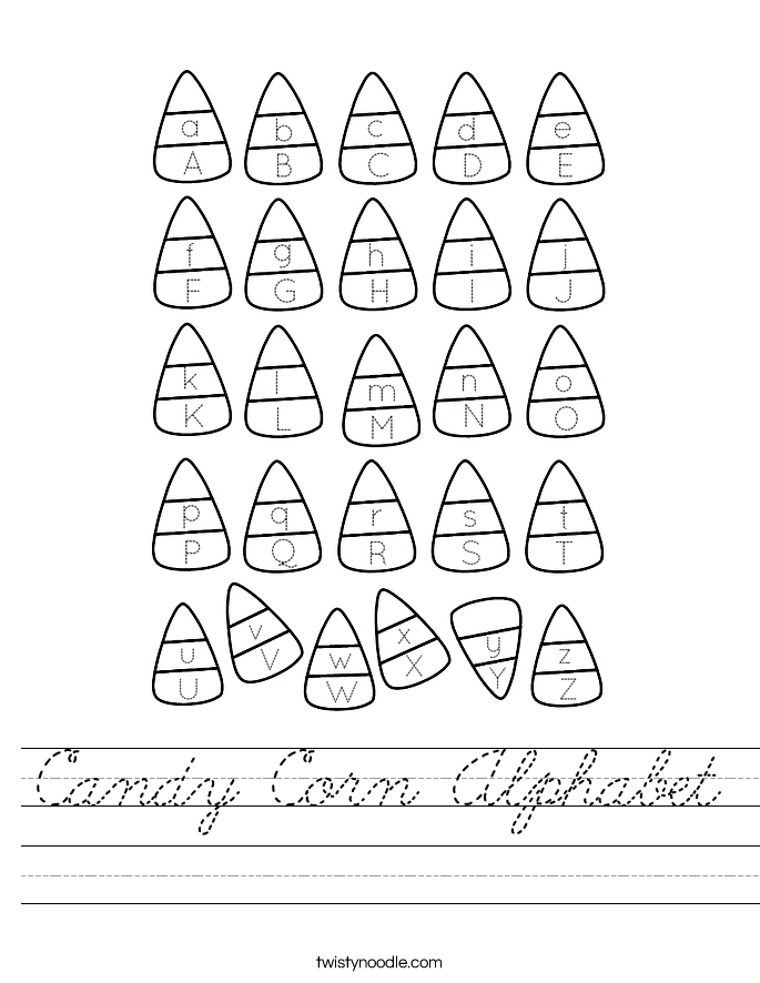 Candy Corn Alphabet Worksheet