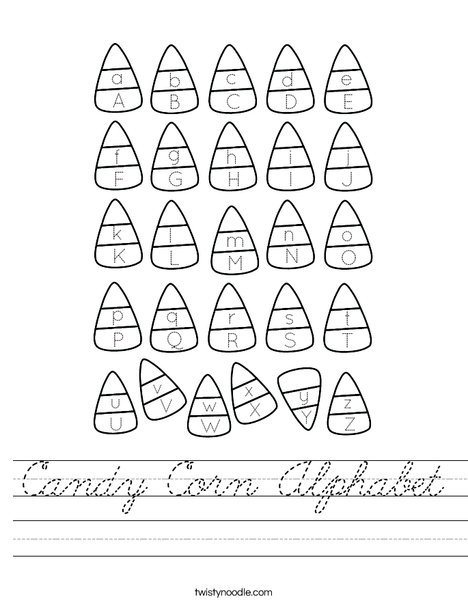 Candy Corn Alphabet Worksheet