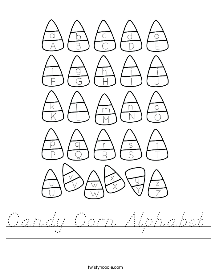 Candy Corn Alphabet Worksheet