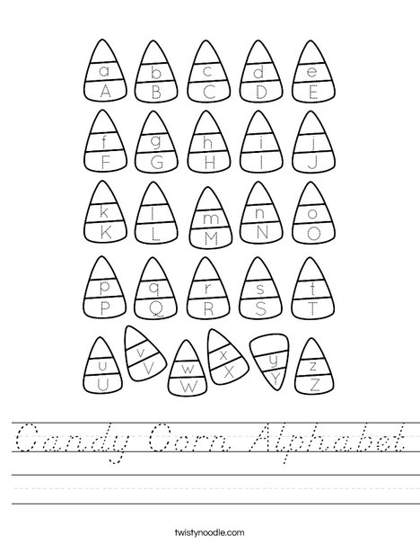 Candy Corn Alphabet Worksheet