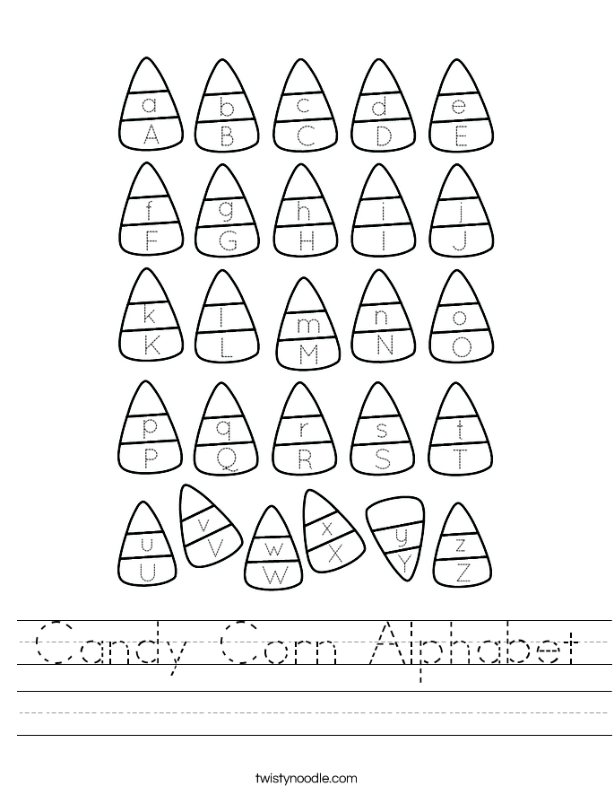 Candy Corn Alphabet Worksheet
