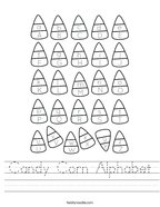 Candy Corn Alphabet Handwriting Sheet