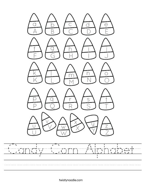 Candy Corn Alphabet Worksheet