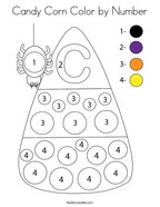Candy Corn Color by Number Coloring Page