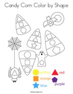 Candy Corn Color by Shape Coloring Page