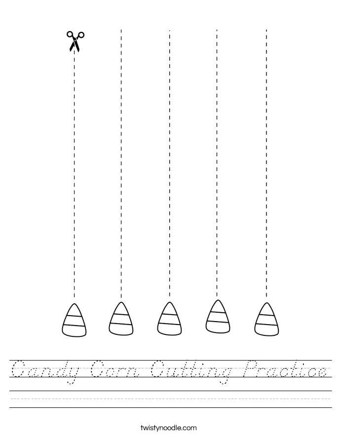 Candy Corn Cutting Practice Worksheet