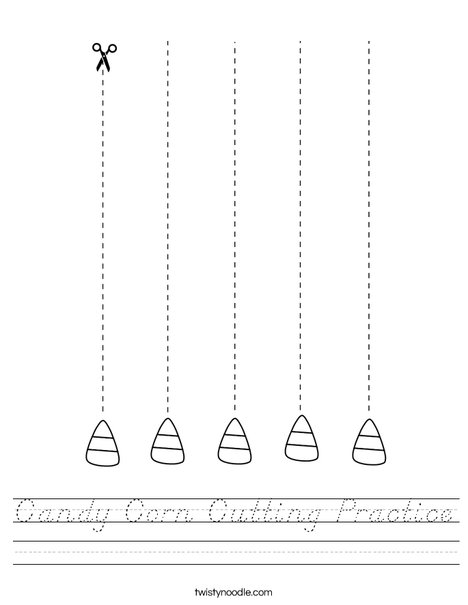 Candy Corn Cutting Practice Worksheet