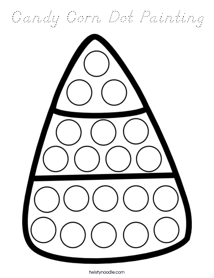 Candy Corn Dot Painting Coloring Page