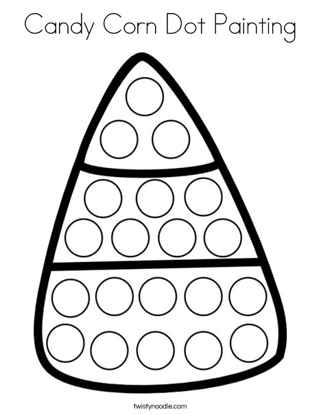 Candy Corn Dot Painting Coloring Page - Twisty Noodle Candy Corn Dot Painting Coloring Page - Twisty Noodle