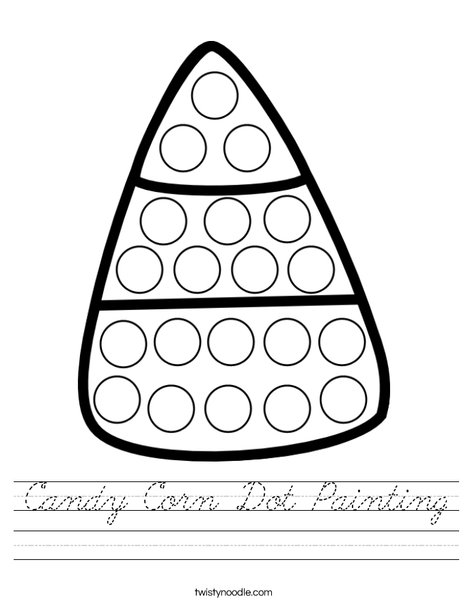 Candy Corn Dot Painting Worksheet