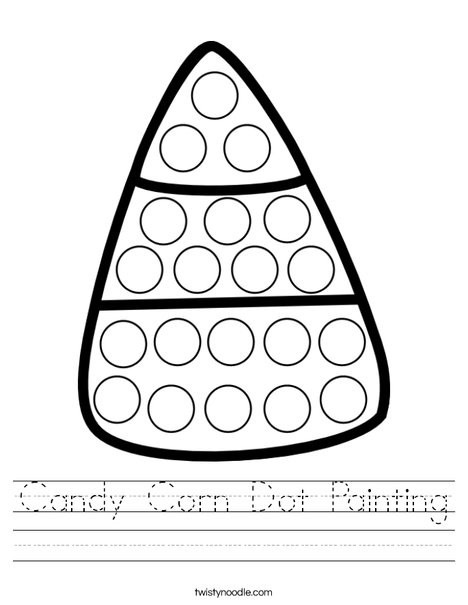 Candy Corn Dot Painting Worksheet