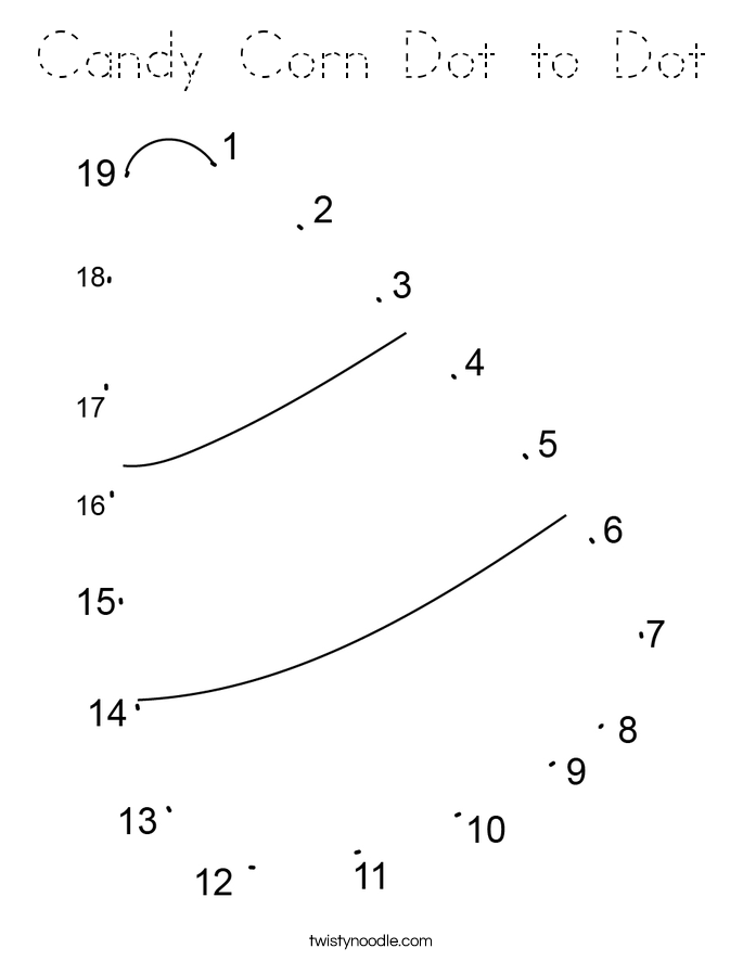 Candy Corn Dot to Dot Coloring Page