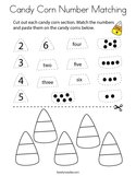 Candy Corn Number Matching Coloring Page