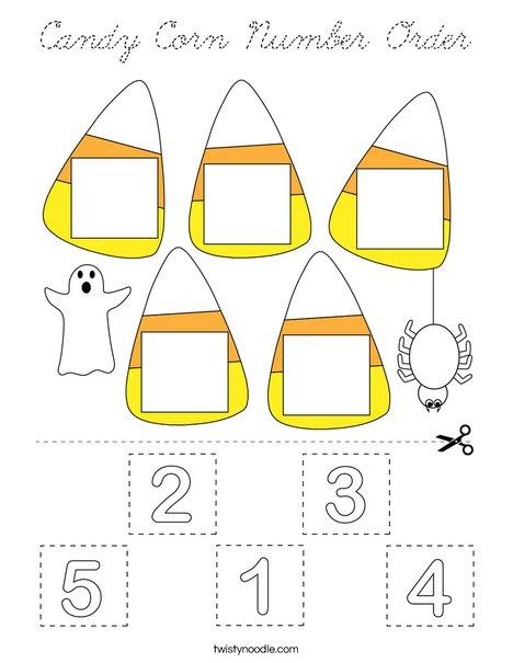 Candy Corn Number Order Coloring Page