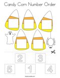 Candy Corn Number Order Coloring Page