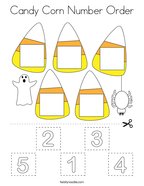 Candy Corn Number Order Coloring Page