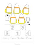 Candy Corn Number Order Worksheet