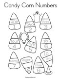 Candy Corn Numbers Coloring Page