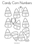 Candy Corn Numbers Coloring Page