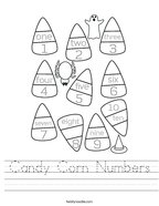 Candy Corn Numbers Handwriting Sheet