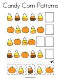 Candy Corn Patterns Coloring Page
