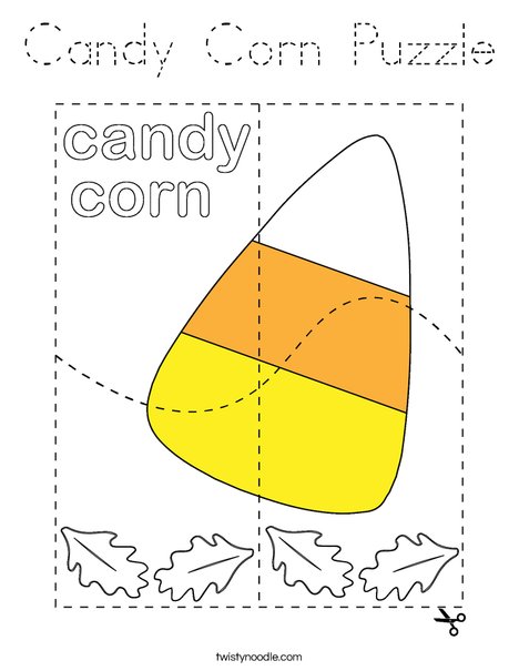 Candy Corn Puzzle Coloring Page