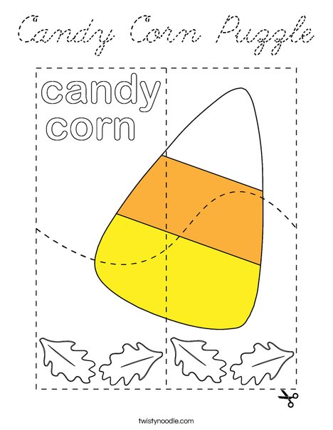 Candy Corn Puzzle Coloring Page