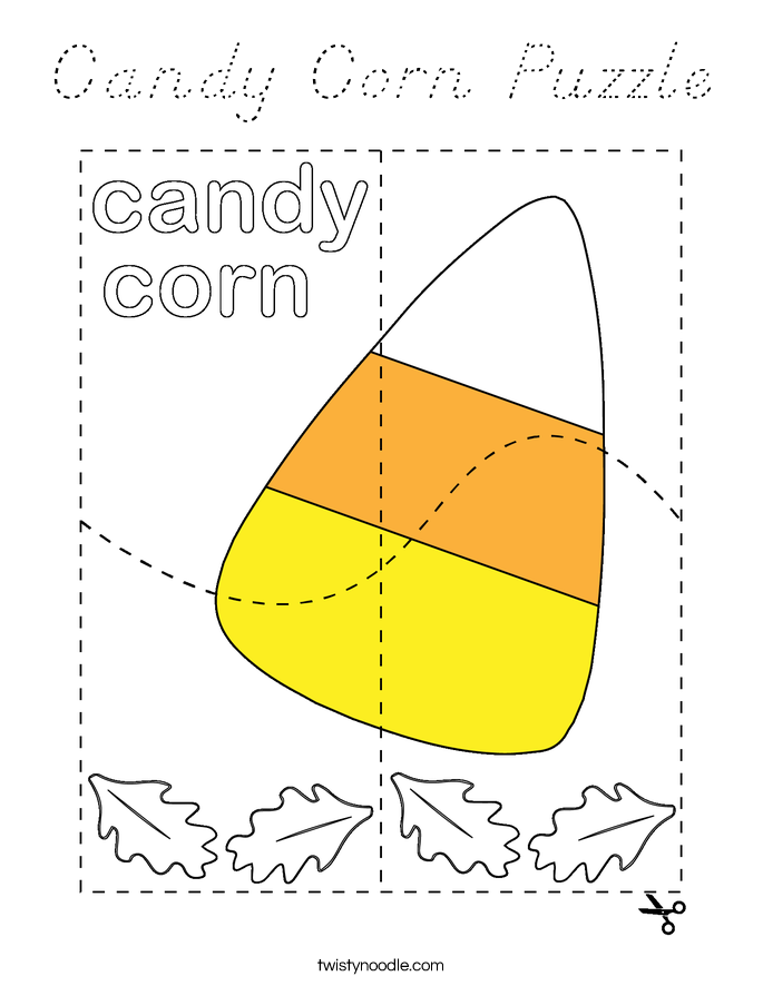 Candy Corn Puzzle Coloring Page