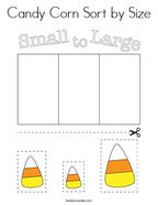 Candy Corn Sort by Size Coloring Page