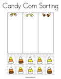 Candy Corn Sorting Coloring Page