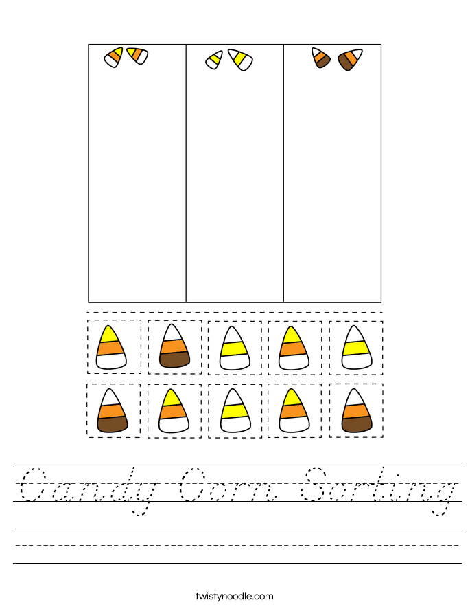 Candy Corn Sorting Worksheet