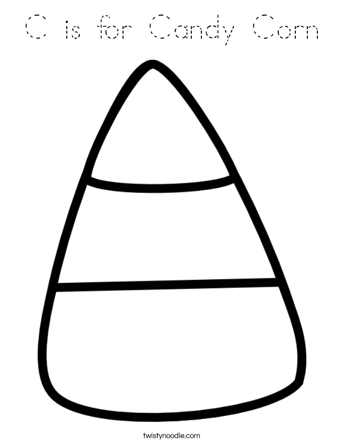 C is for Candy Corn Coloring Page