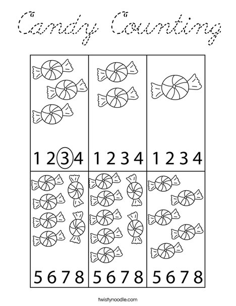 Candy Counting Coloring Page