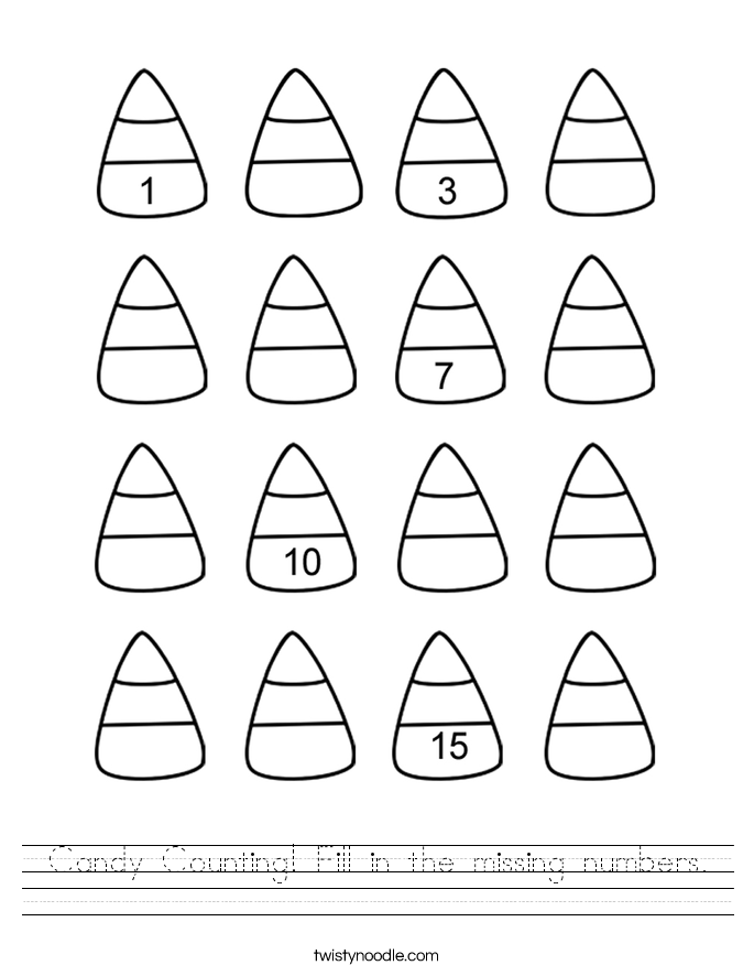 Number Tracing And Counting Candy Worksheets