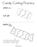 Candy Cutting Practice Coloring Page