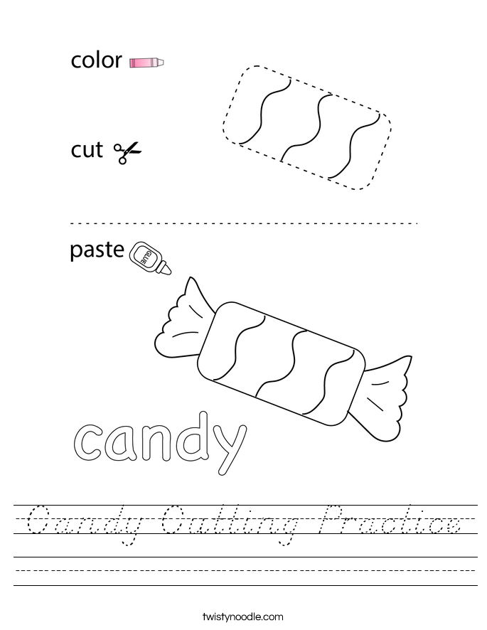 Candy Cutting Practice Worksheet