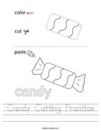 Candy Cutting Practice Handwriting Sheet