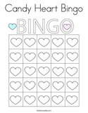 Candy Heart Bingo Coloring Page