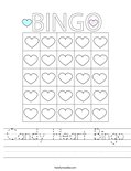 Candy Heart Bingo Worksheet