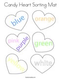 Candy Heart Sorting Mat Coloring Page