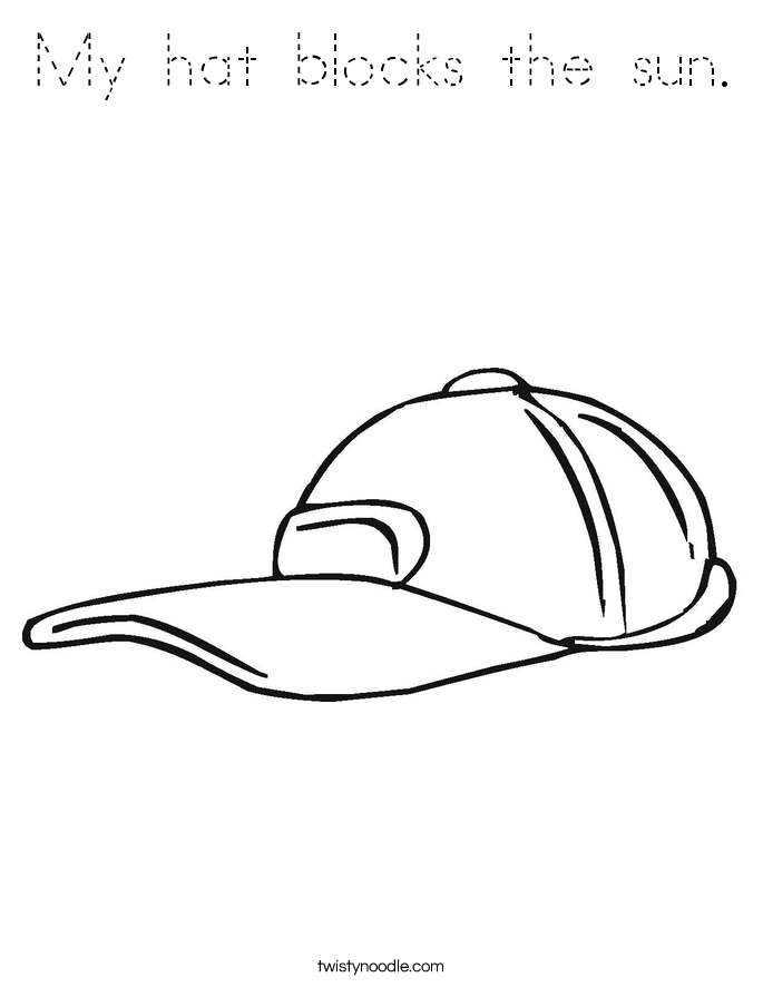 My hat blocks the sun. Coloring Page