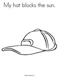My hat blocks the sun. Coloring Page