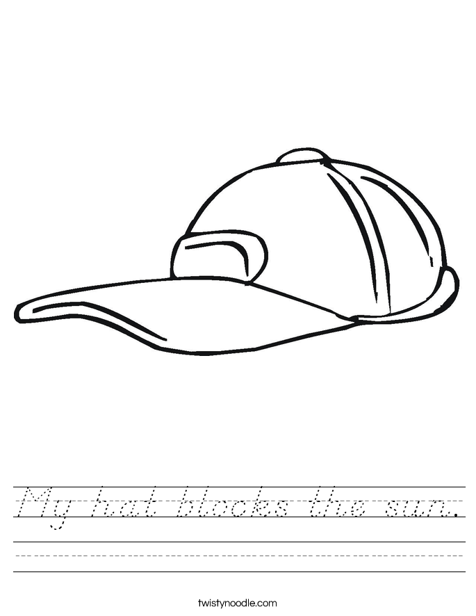 My hat blocks the sun. Worksheet