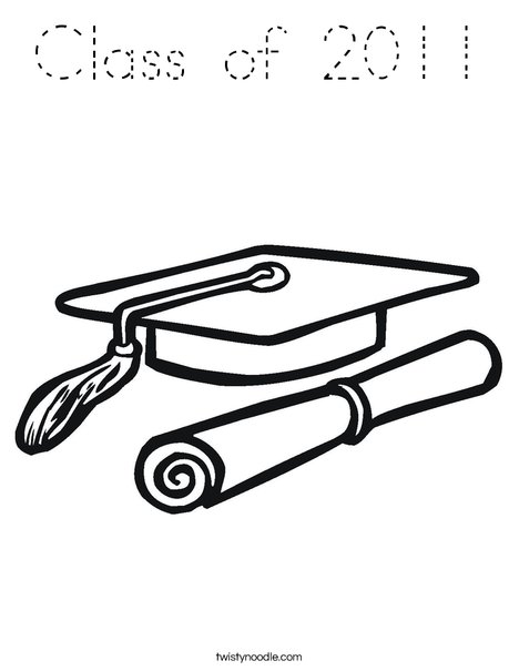 Cap and Diploma Coloring Page