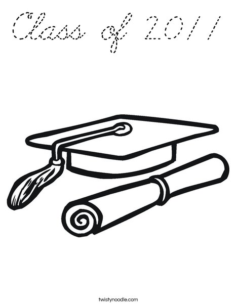 Cap and Diploma Coloring Page