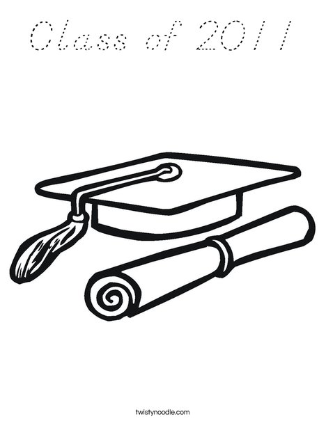 Cap and Diploma Coloring Page