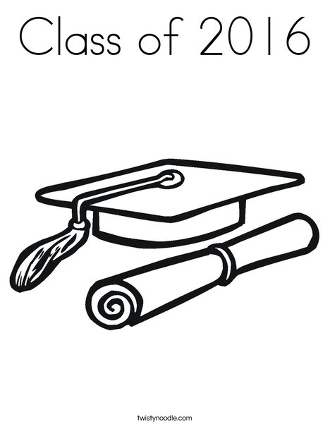 Cap and Diploma Coloring Page