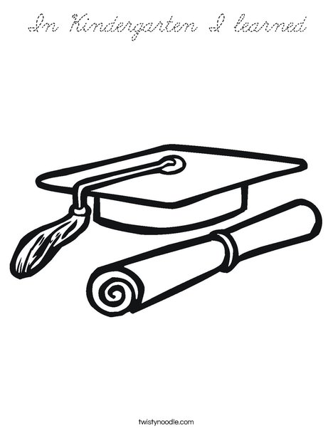 Cap and Diploma Coloring Page