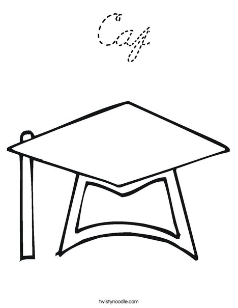 Graduation Cap Coloring Page